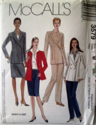 3579 MCCALLS 2 BREASTED JACKET, SLEEVELESS  WRAP SHIRT, BOTTOMS PATTERN 12-16